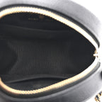 Caviar Quilted Round Filigree Crossbody Black