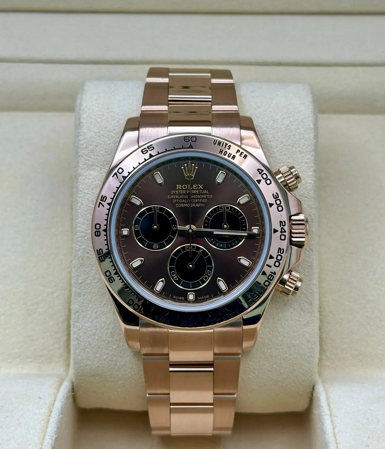 Rolex Everose Gold Cosmograph Daytona 40 Watch - Chocolate and Black Index Dial - 116505 chocbki