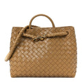 Nappa Intrecciato Medium Andiamo Shoulder Bag Dark Praline