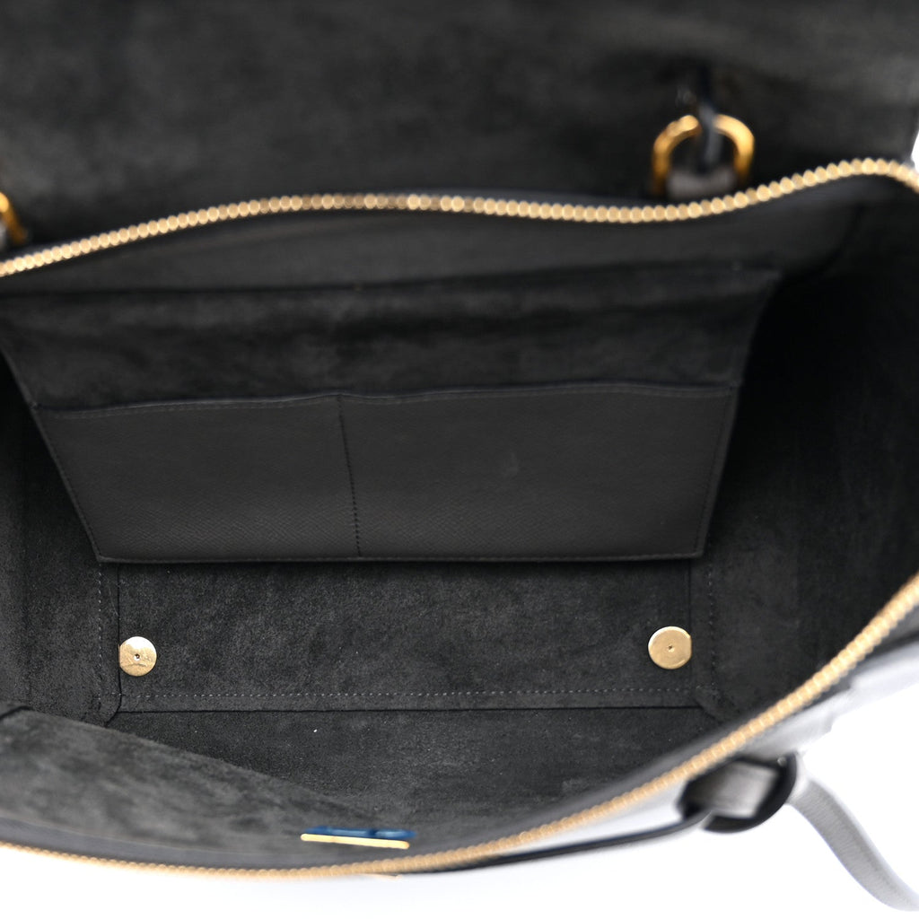 Grained Calfskin Mini Belt Bag Grey