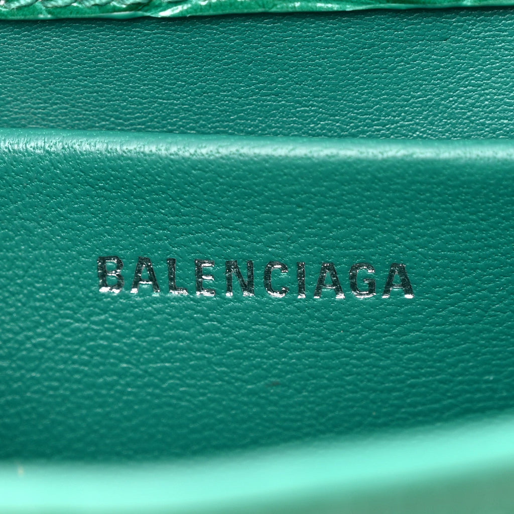 Shiny Super Supple Calfskin Crocodile Embossed Small XX Flap Stretch Bag Jade