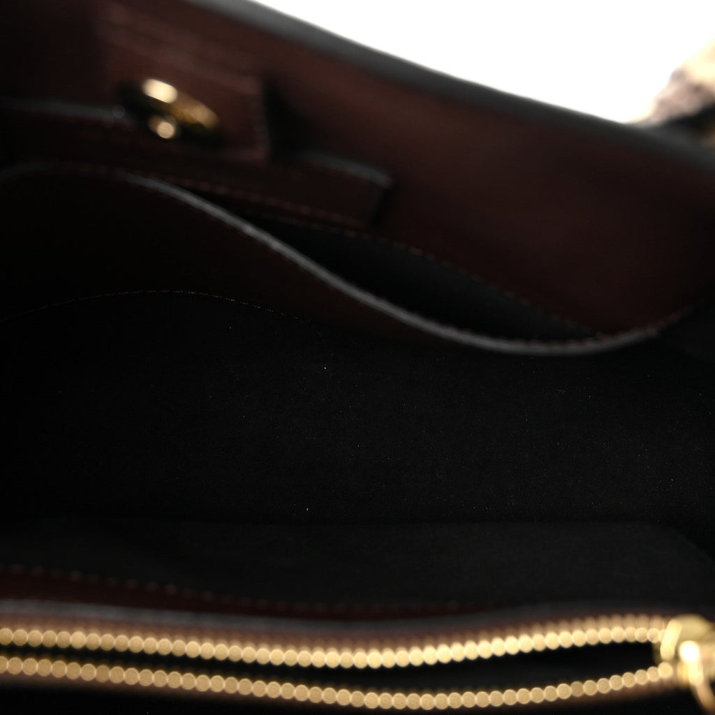 Grainy Calfskin Snakeskin Small Milton Satchel  Brown Natural