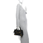 Chevre Gold Metallic Edge Hardware Mini City Black