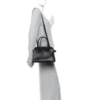 Polished Saddle Calfskin Soft Margaux 10 Bag Black