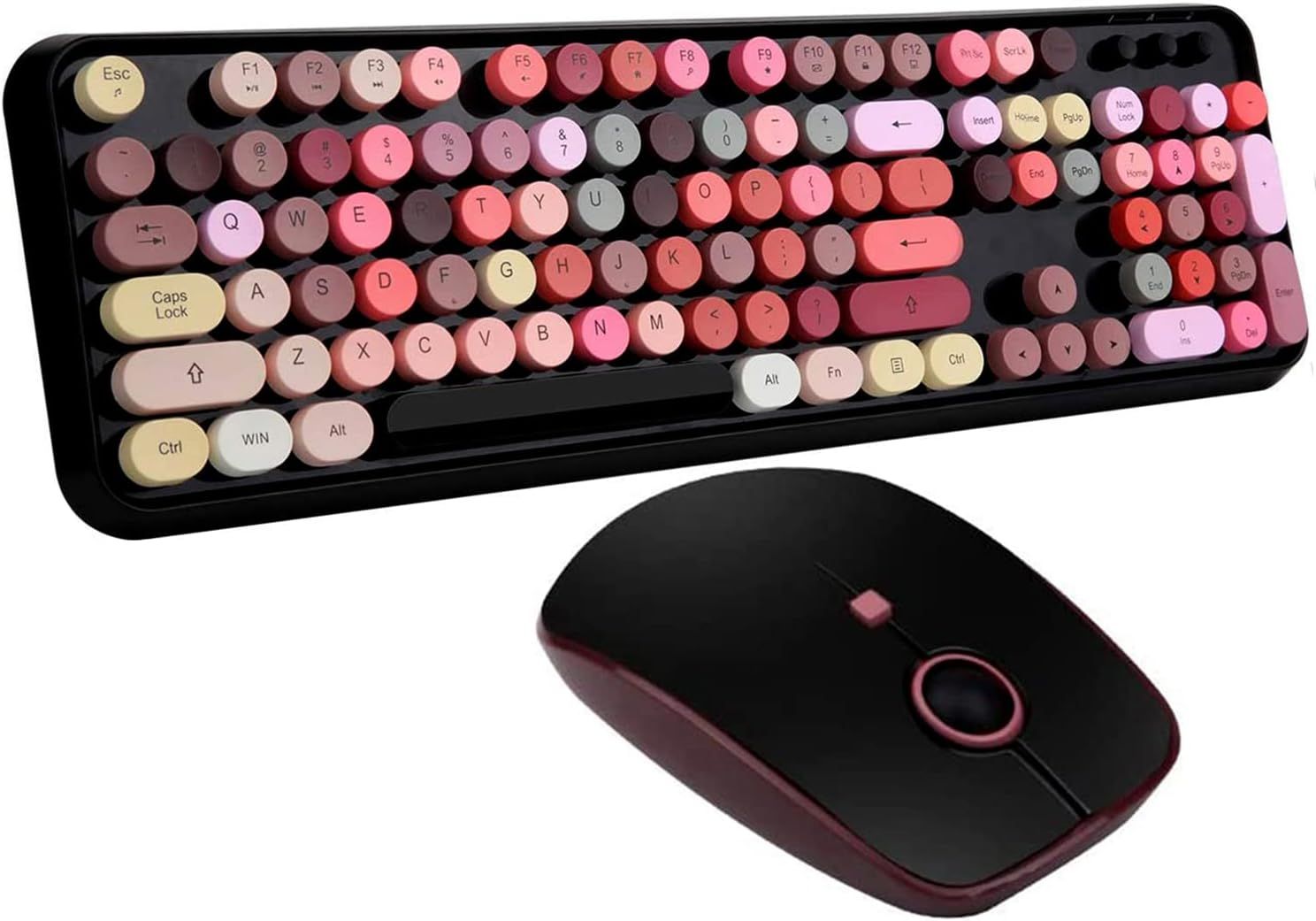 Keyboard and Mouse Sets, Wireless, Reliable 2.4 GHz Connectivity for PC, Laptop, Smart TV and More (Black Colorful)
