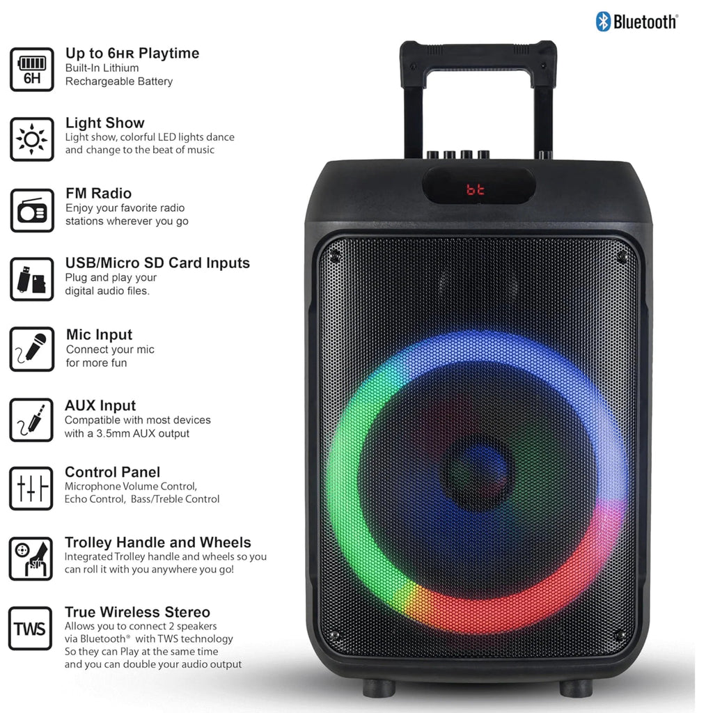 12-Inch Portable Bluetooth Party Speaker