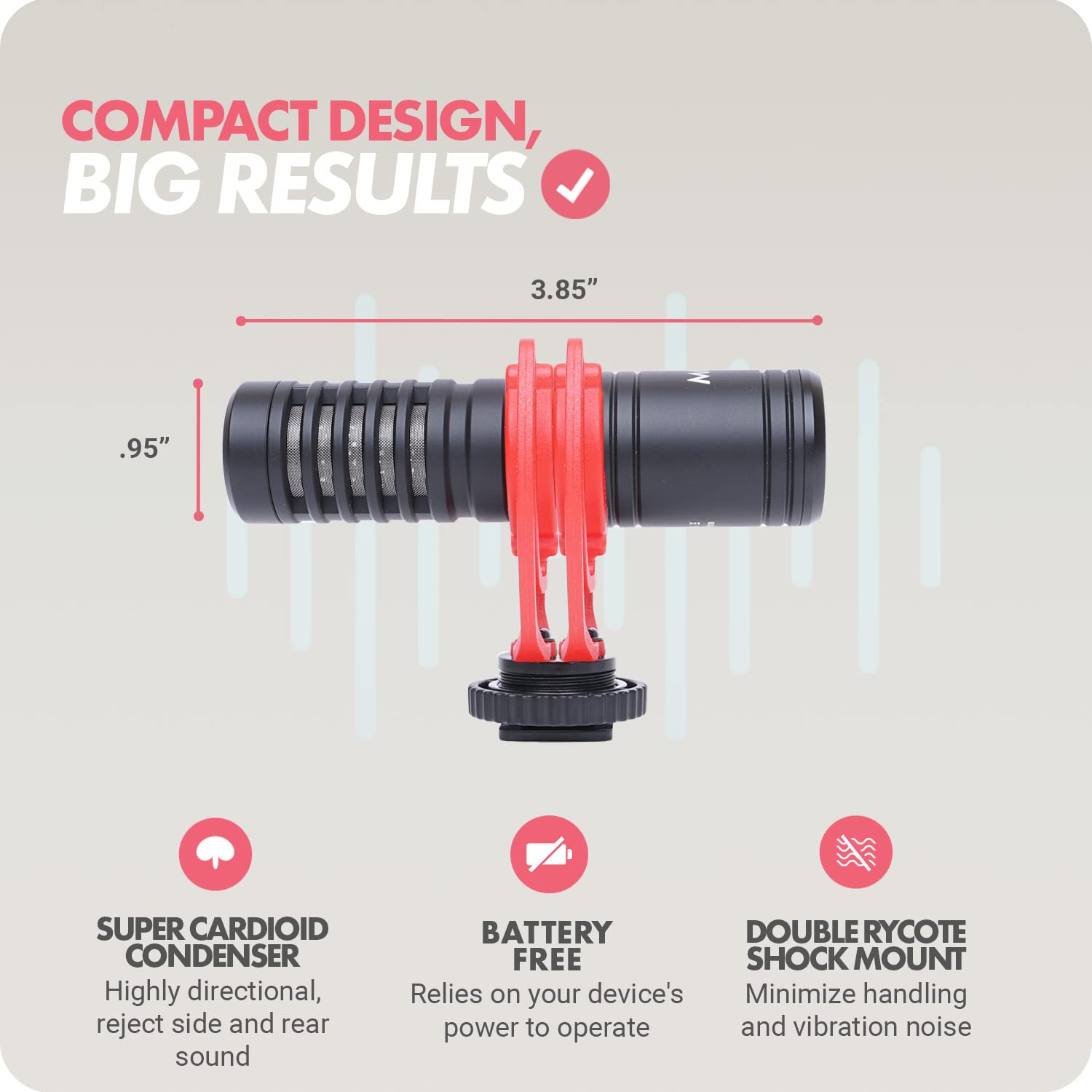 Movo VXR10-PRO Supercardioid Shotgun Microphone for Cameras and Smartphones