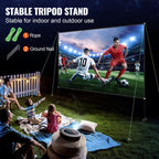 Projector Screen with Stand 150inch Portable Movie Screen 16:9 4K HD Wide Angle Outdoor Projector Screen Stand Easy Assembly with Storage Bag for Home Theater Office Outdoor Use