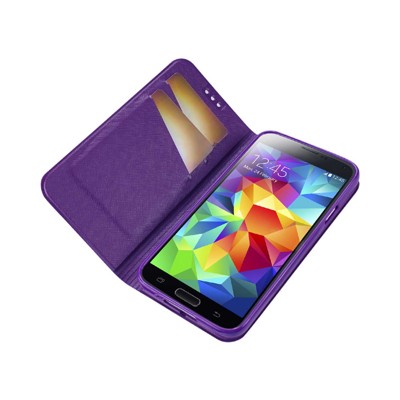 Reiko Samsung Galaxy S5 Folio Wallet Cases-Purple White