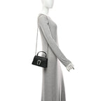 Dollar Calfskin Crystal Mini Dionysus Top Handle Bag Black Crystal