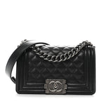 Caviar Quilted Small Boy Flap Black
