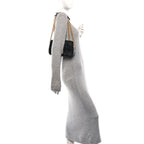 Nappa Small FF Embossed Midi Chain Baguette Black