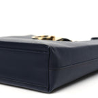 Hammered Calfskin Trifolio Shoulder Bag Navy