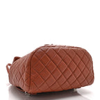 Lambskin Quilted Small Urban Spirit Backpack Brown
