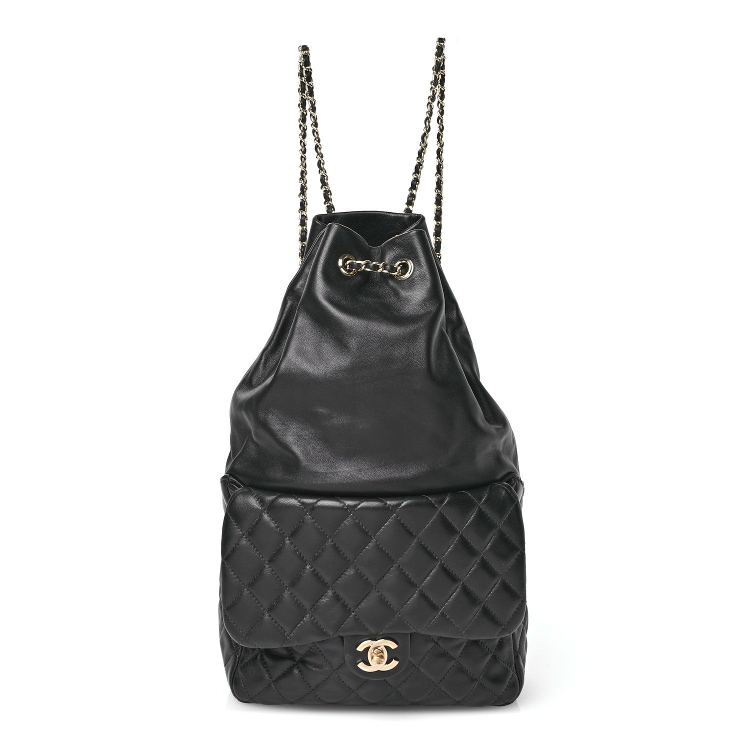 Lambskin Quilted Large In Seoul Backpack Black
