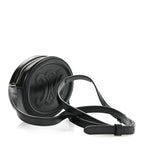Smooth Calfskin Cuir Small Triomphe Oval Crossbody Purse Black