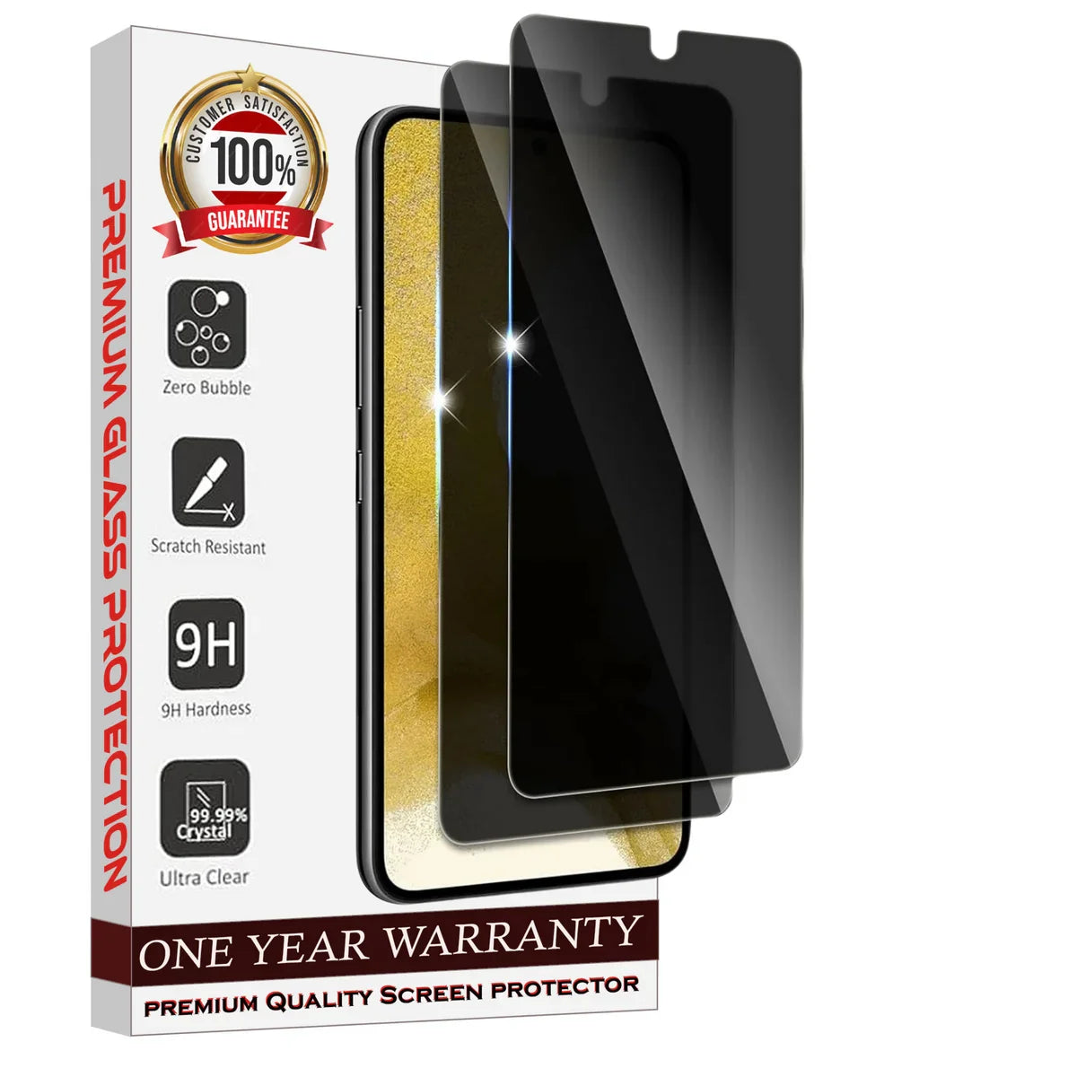 Entronix Anti-Spy Privacy Screen Protector Compatible with Galaxy S25 - 2-Piece Combo
