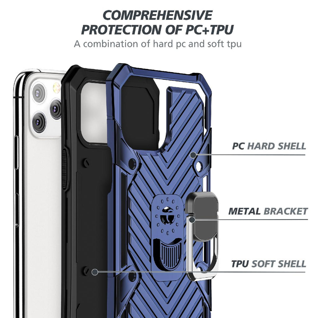 Iphone 12 Pro Max Kickstand Anti-Shock And Anti Falling Case In Blue