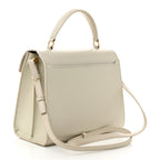 Smooth Calfskin Medium Classic Monogram Cassandra Top Handle Crema Soft Rouge Legion