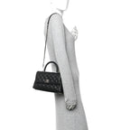 Caviar Quilted Mini Coco Handle Flap Black