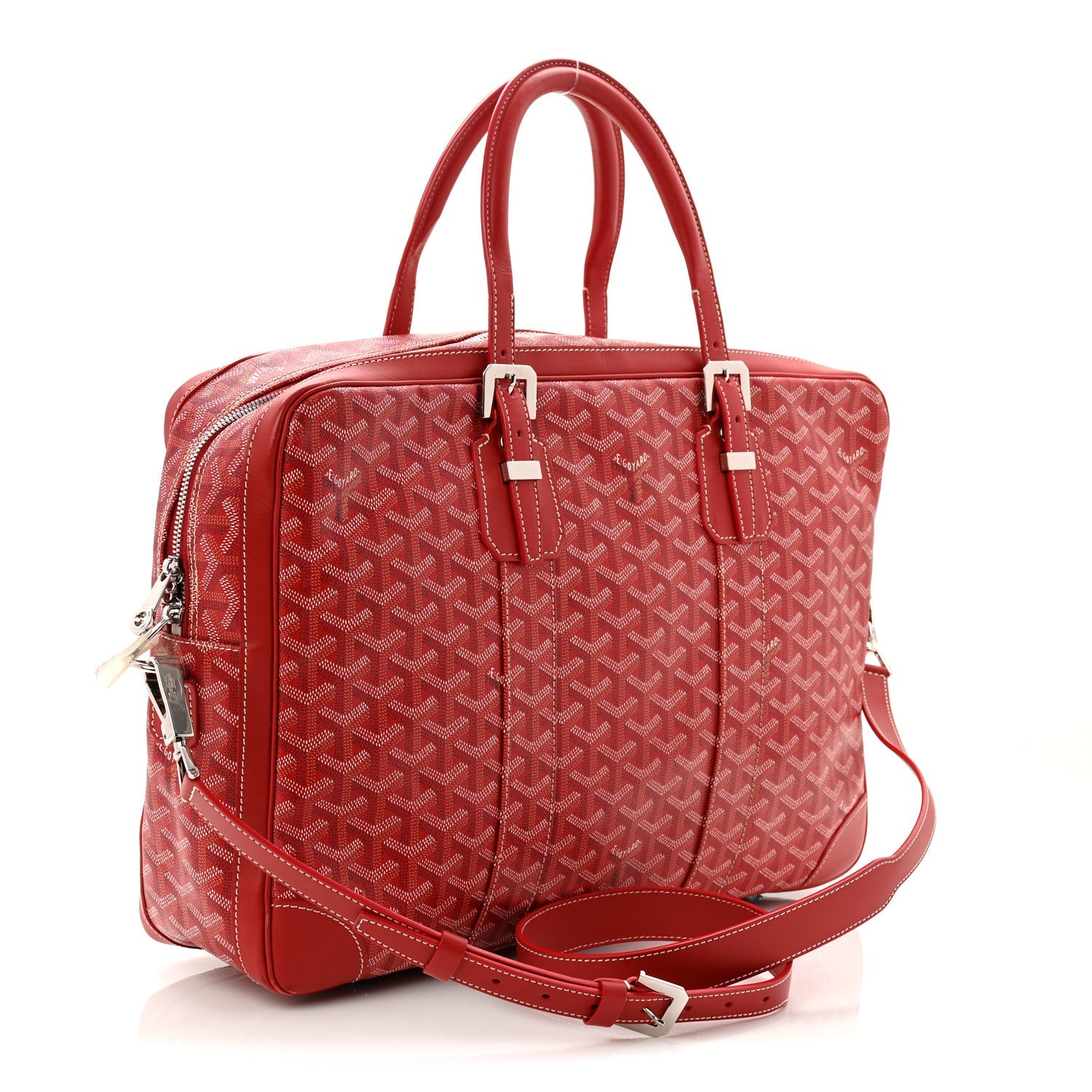 Goyardine Ambassade MM Briefcase Red
