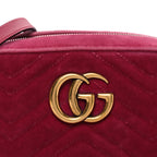Velvet Matelasse Small GG Marmont Chain Shoulder Bag Light Raspberry Rose