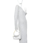Satin Crystal Mini Re-Edition 2000 Bag White