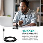 Movo M1 USB Lav Omnidirectional Condenser Mic