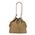 Caviar Quilted Medium Chanel 25 Handbag Dark Beige