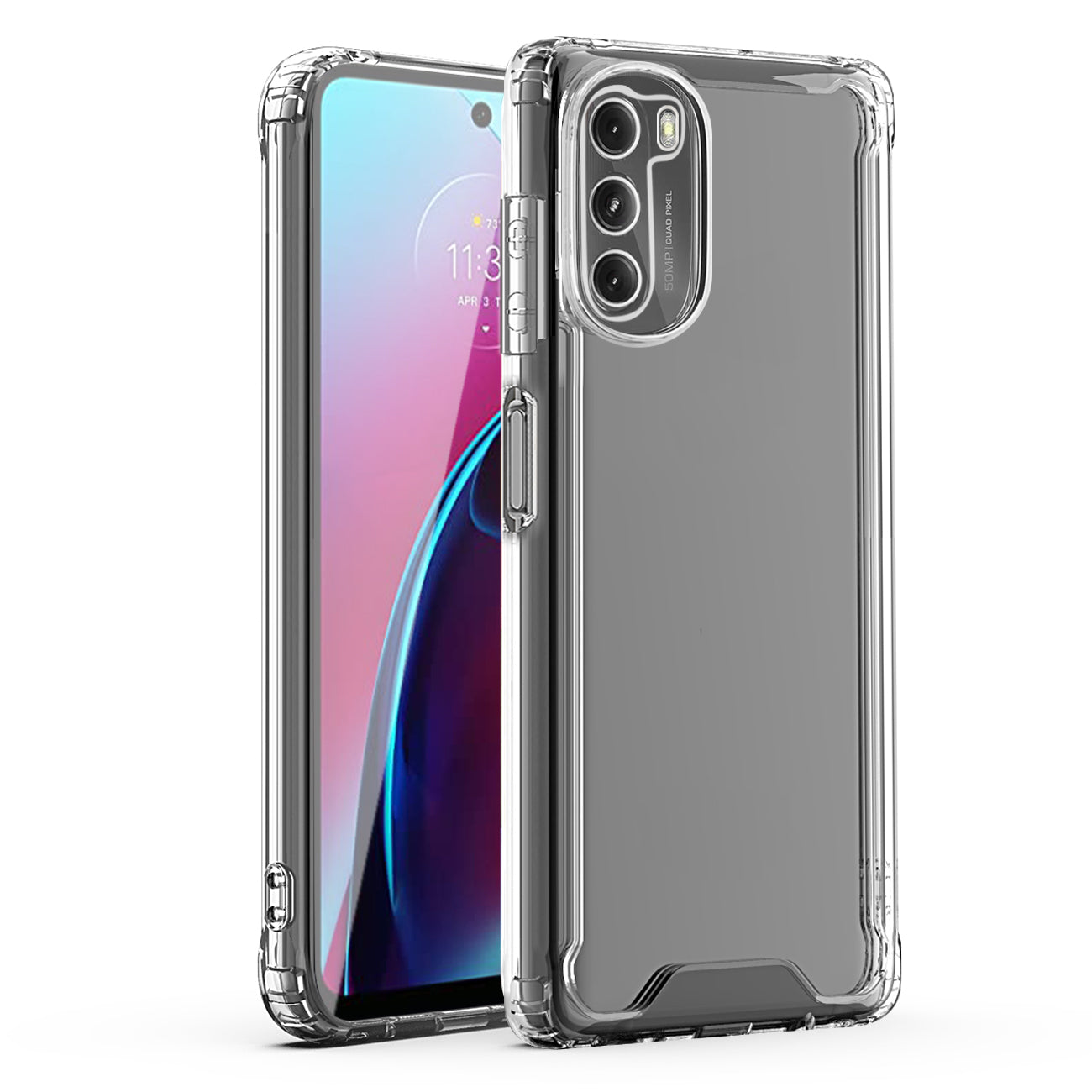 Reiko High Quality 2X Clean Pc And Tpu Bumper Case In Clear For Motorola Moto G 5G (2022)