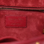 Lambskin Cannage Studded Small Dioraddict Flap Bag Red