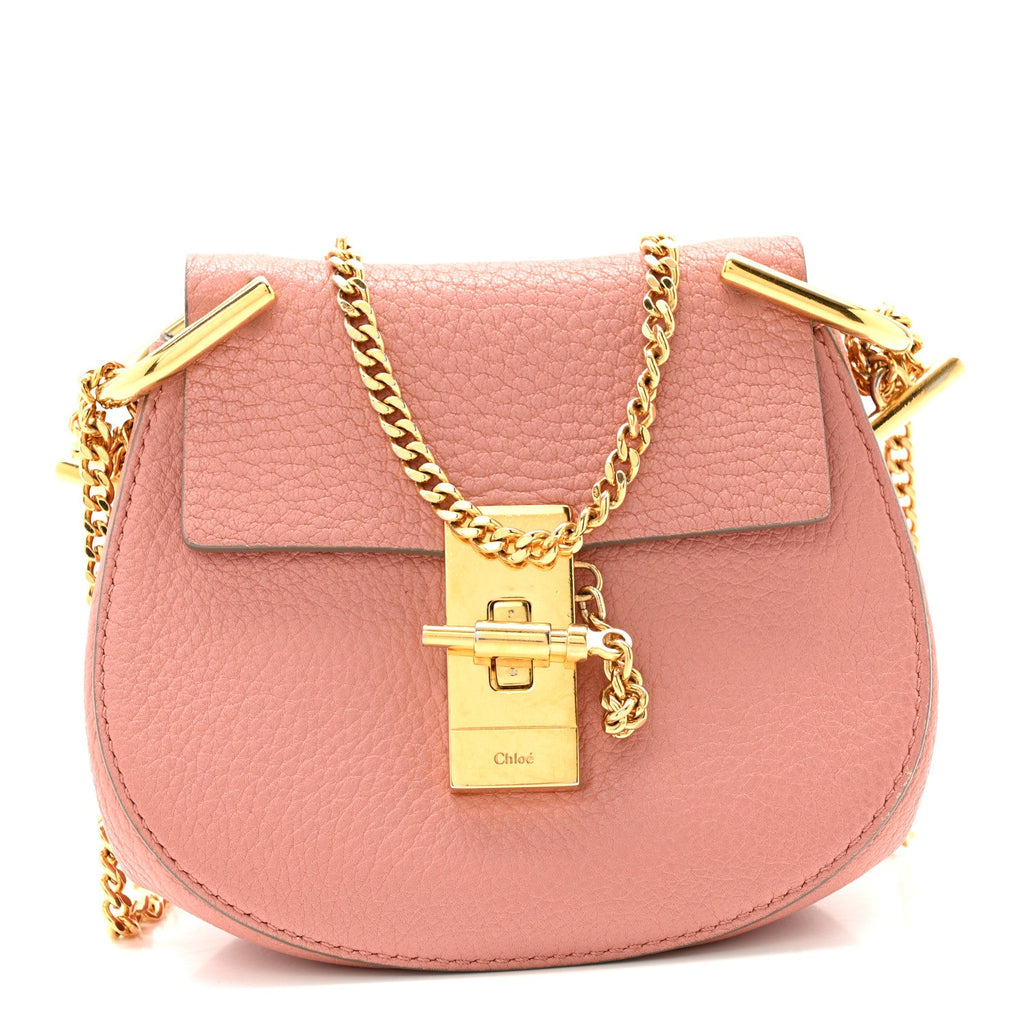 Grained Lambskin Nano Drew Shoulder Bag Misty Rose