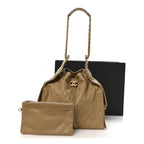 Caviar Quilted Medium Chanel 25 Handbag Dark Beige