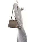 Vitello Morgan Shiny Nappa Medium Peekaboo Iconic Satchel Tortora
