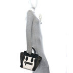 Polka Dot Snakeskin Smooth Calfskin Micro Luggage Black White