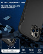 Entronix Bundle Compatible with iPhone 13 Pro Max - Heavy Duty Case & 2 Clear Screen Protectors