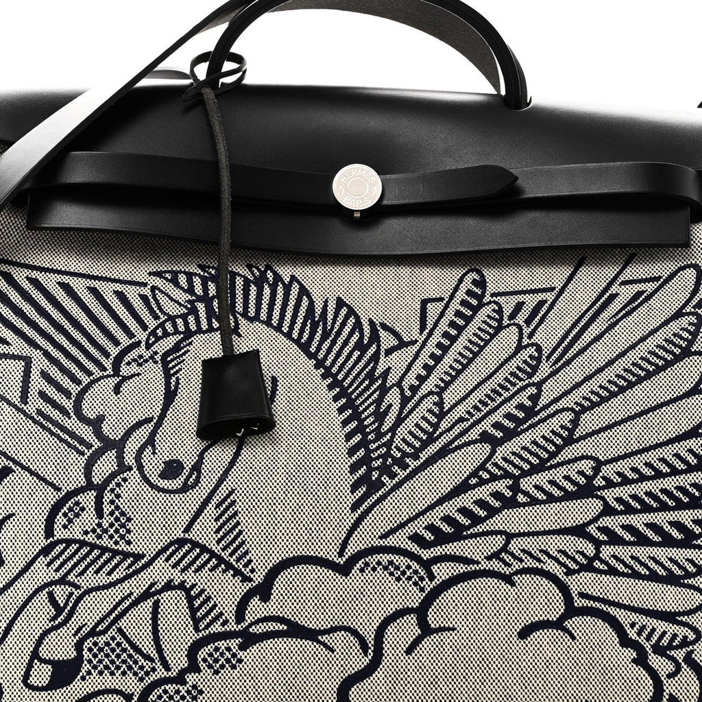 Vache Hunter Toile H Pegase Pop Herbag Zip Retourne 39 MM Bleu Indigo Ecru Black