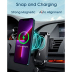 Entronix [Magnetic] Suction Cup Car Phone Holder - Fast Wireless Charging
