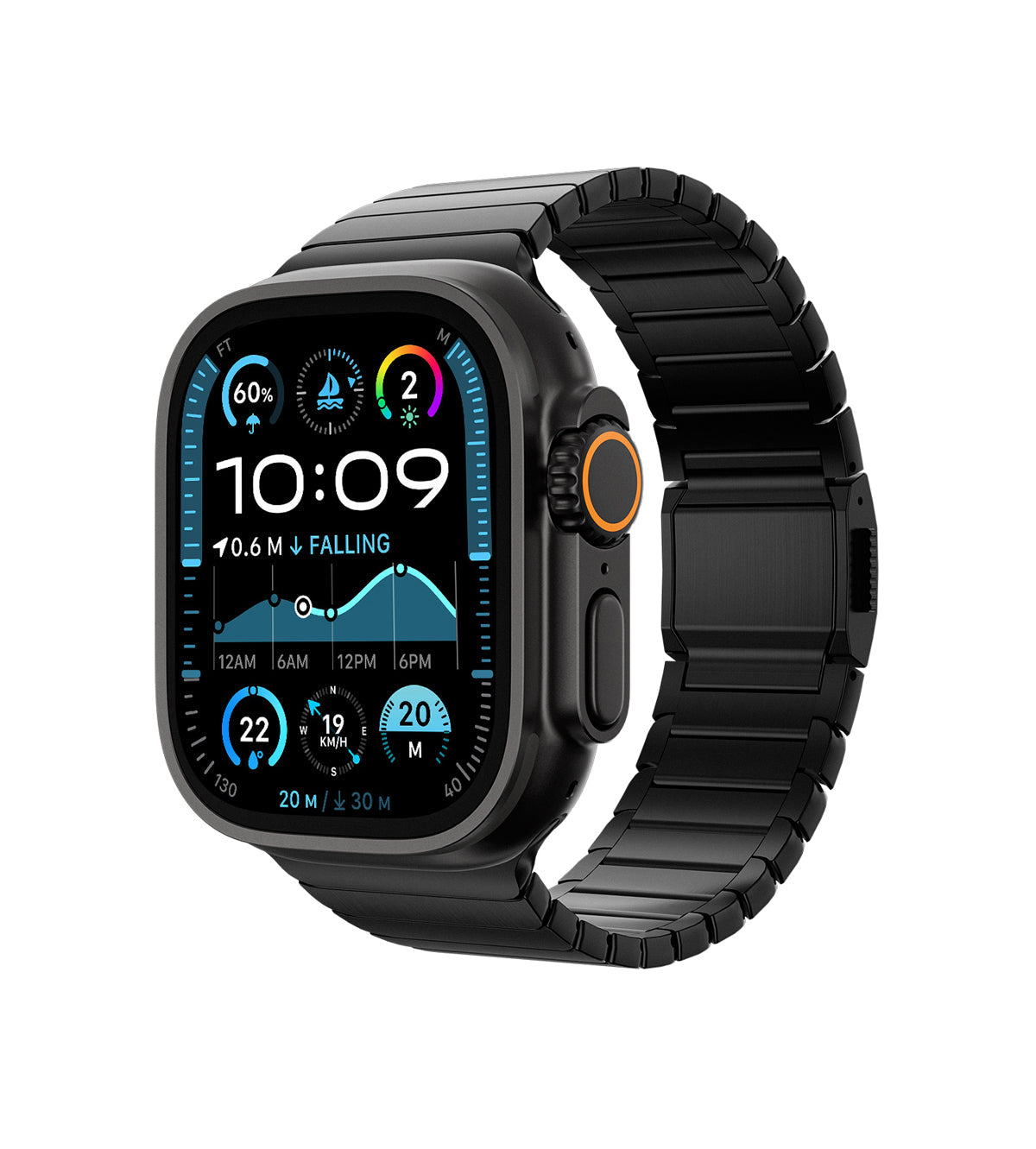 KUXIU Black Titanium Magnetic Apple Watch Band