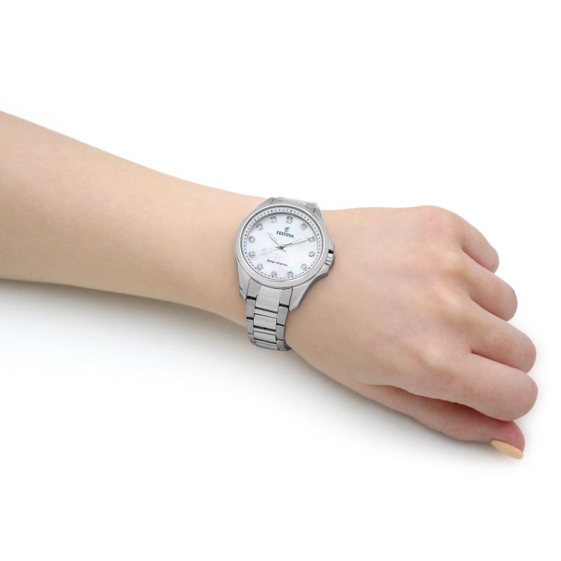 Festina Solar Energy Ladies Mother Of Pearl Watch