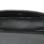 Lambskin Chevron Quilted Mini Rectangular Flap Black
