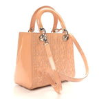 Patent Cannage Medium Lady Dior Rose Clair