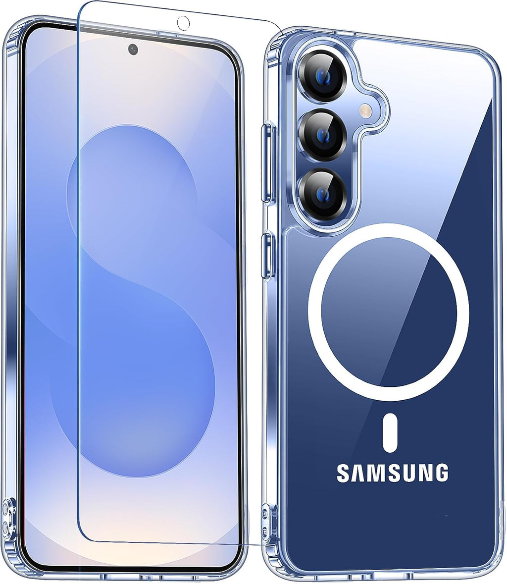 Entronix Bundle Compatible with Galaxy S24 - [Magnetic] Clear Case & 1 Clear Screen Protector