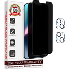 Entronix Anti-Spy Privacy Screen Protector & Camera Lens Protector Compatible with iPhone 13 Mini - 4-Piece Combo