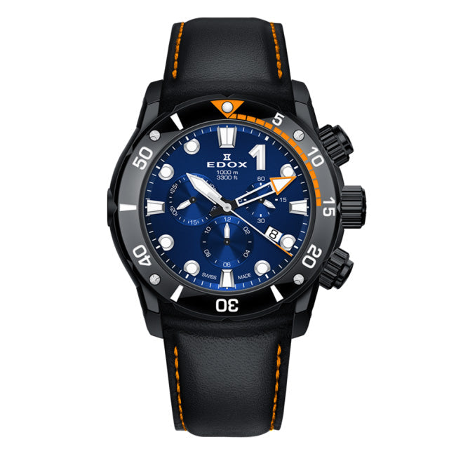 Edox Men's CO-1 Chronograph Black PVD Titanium Watch
