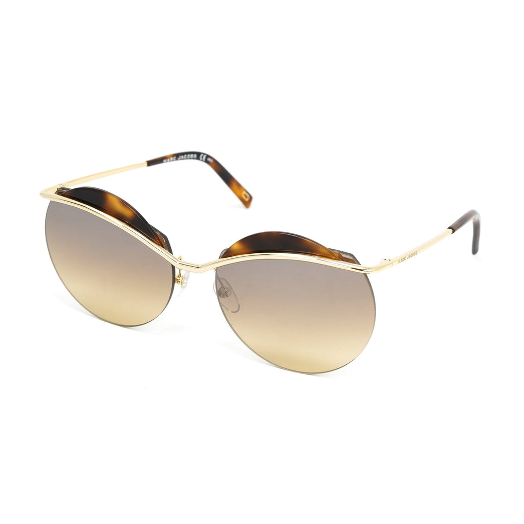 Marc Jacobs Women's Gold Round Sunglasses Brown Tortoise