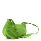 Extra Supple Calfskin Crocodile Embossed Le Cagole Mini Purse With Chain Acid Green