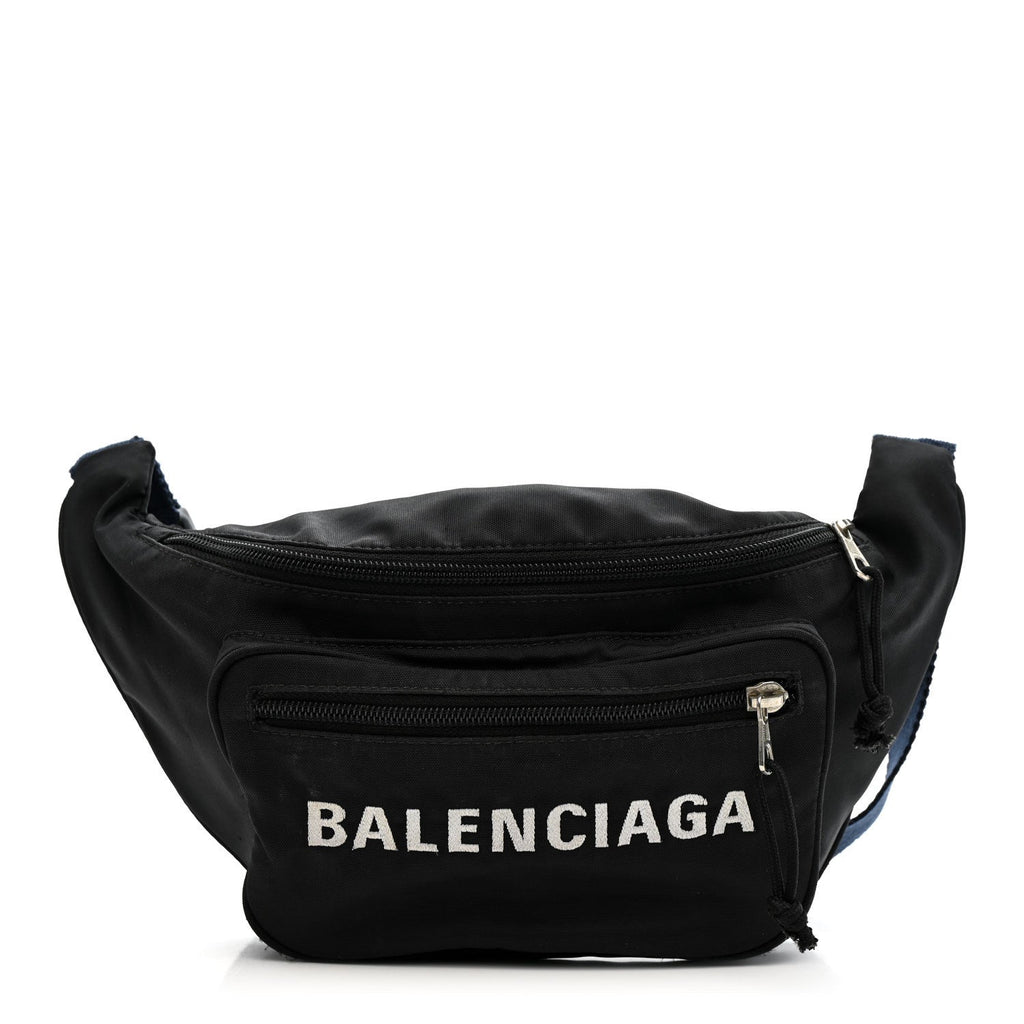 Recycled Sport Nylon Logo Embroidered Wheel Beltpack Black