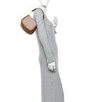 Canvas Calfskin Mini Voltaire Top Handle Bag Natural Tan