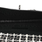 Tweed Patent Quilted Rectangular Flap Black White